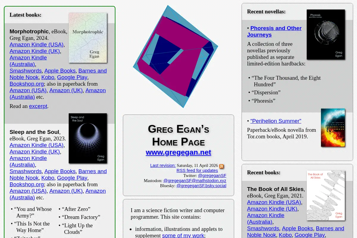 Greg Egan's Home Page