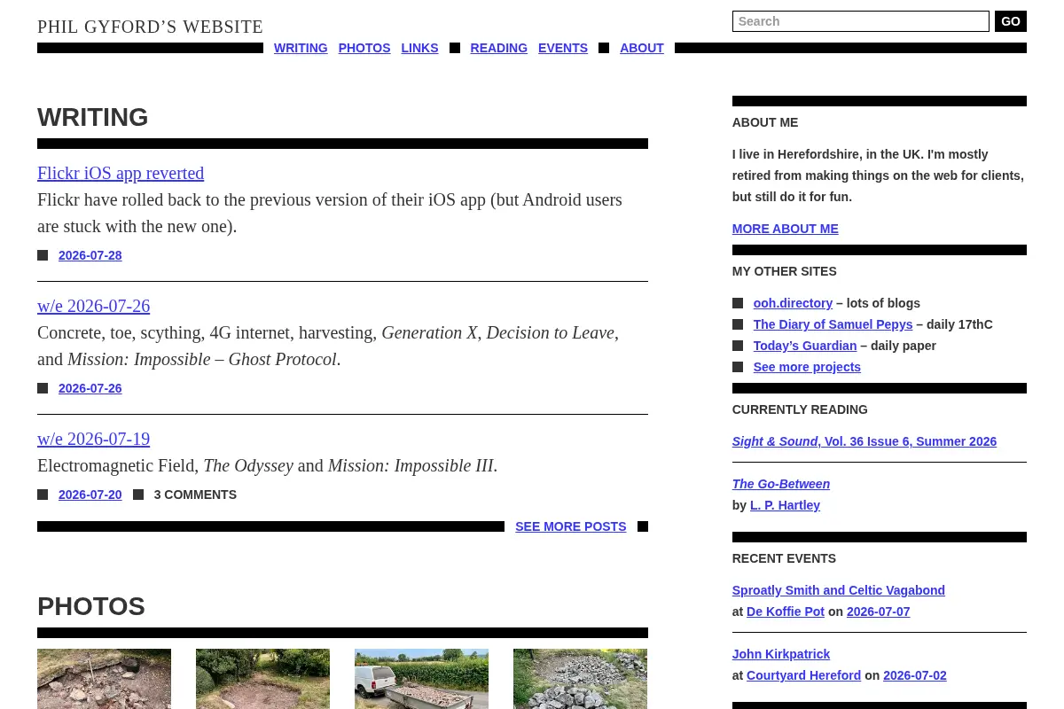 Phil Gyford’s website