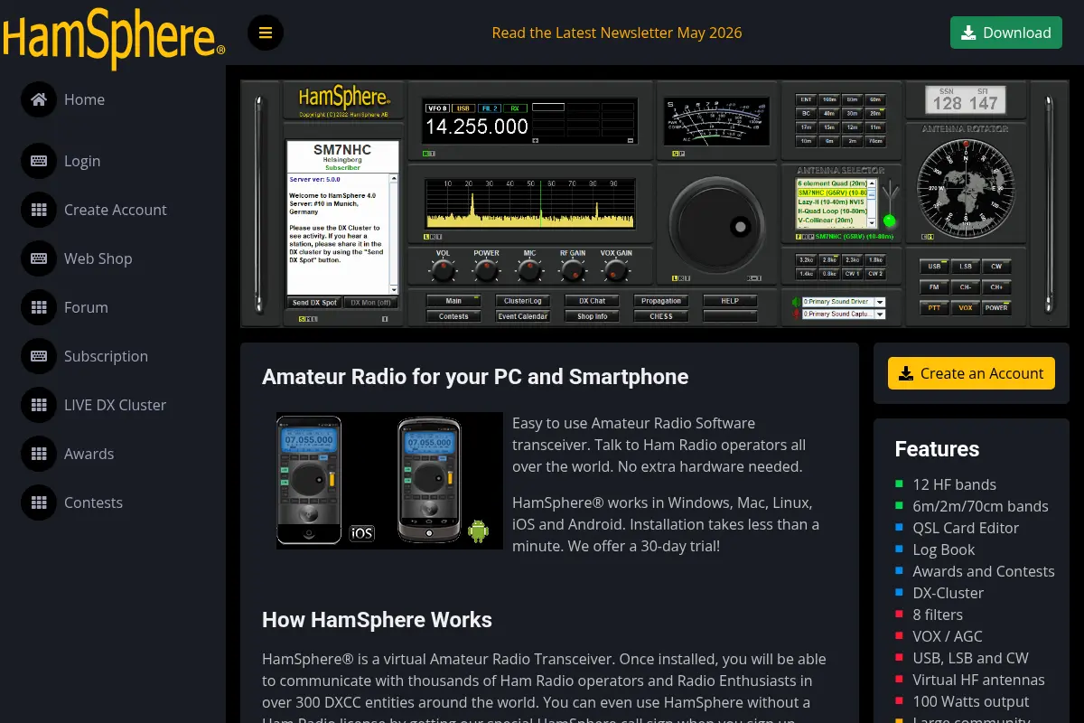 HamSphere - Virtual Amateur Radio Transceiver