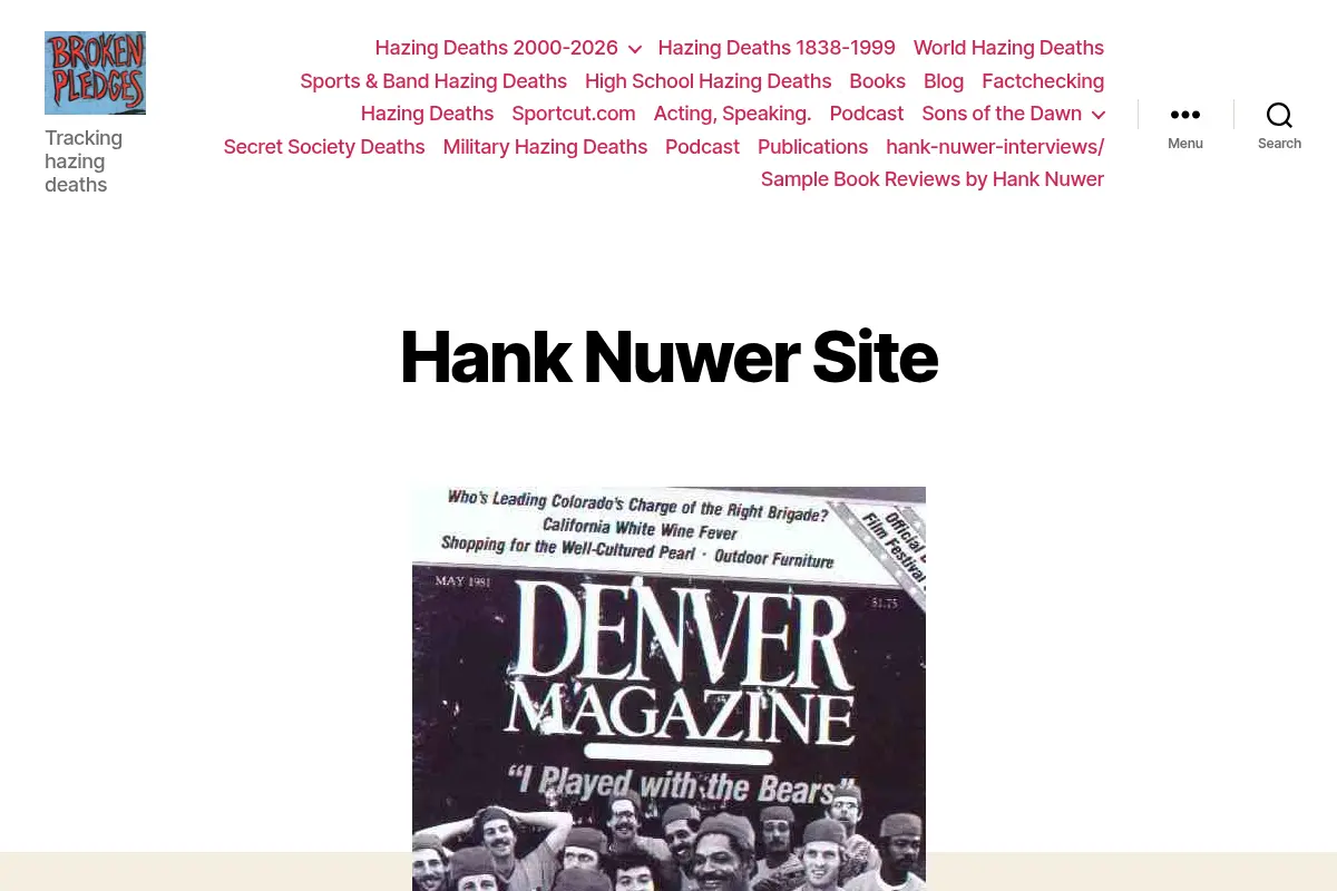 Hank Nuwer - Hazing Deaths Database