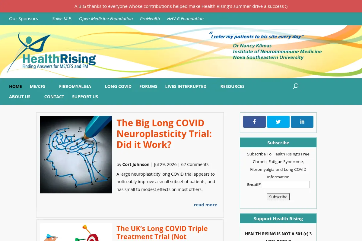 Health Rising - Finding Answers for Fibromyalgia and Chronic Fatigue Syndrome (ME/CFS)