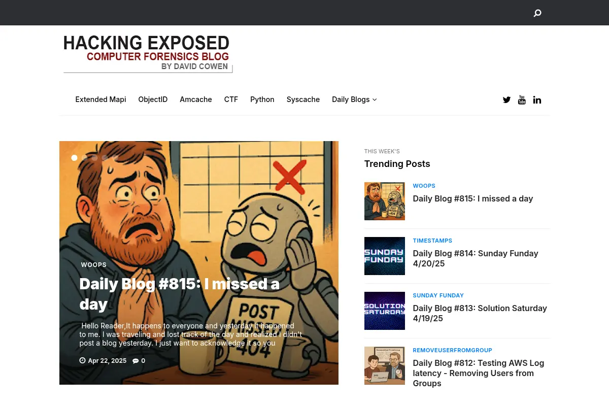 Hacking Exposed Computer Forensics Blog