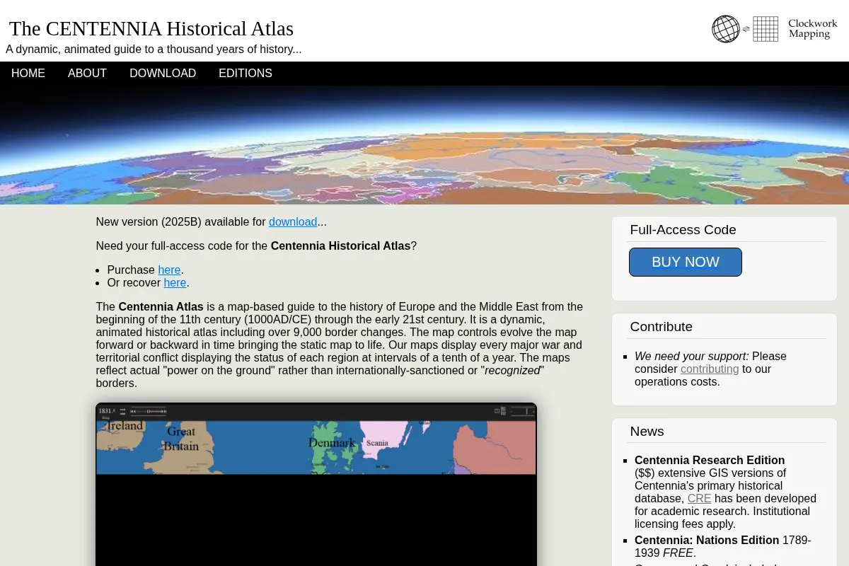 HistoricalAtlas.com: The CENTENNIA Historical Atlas