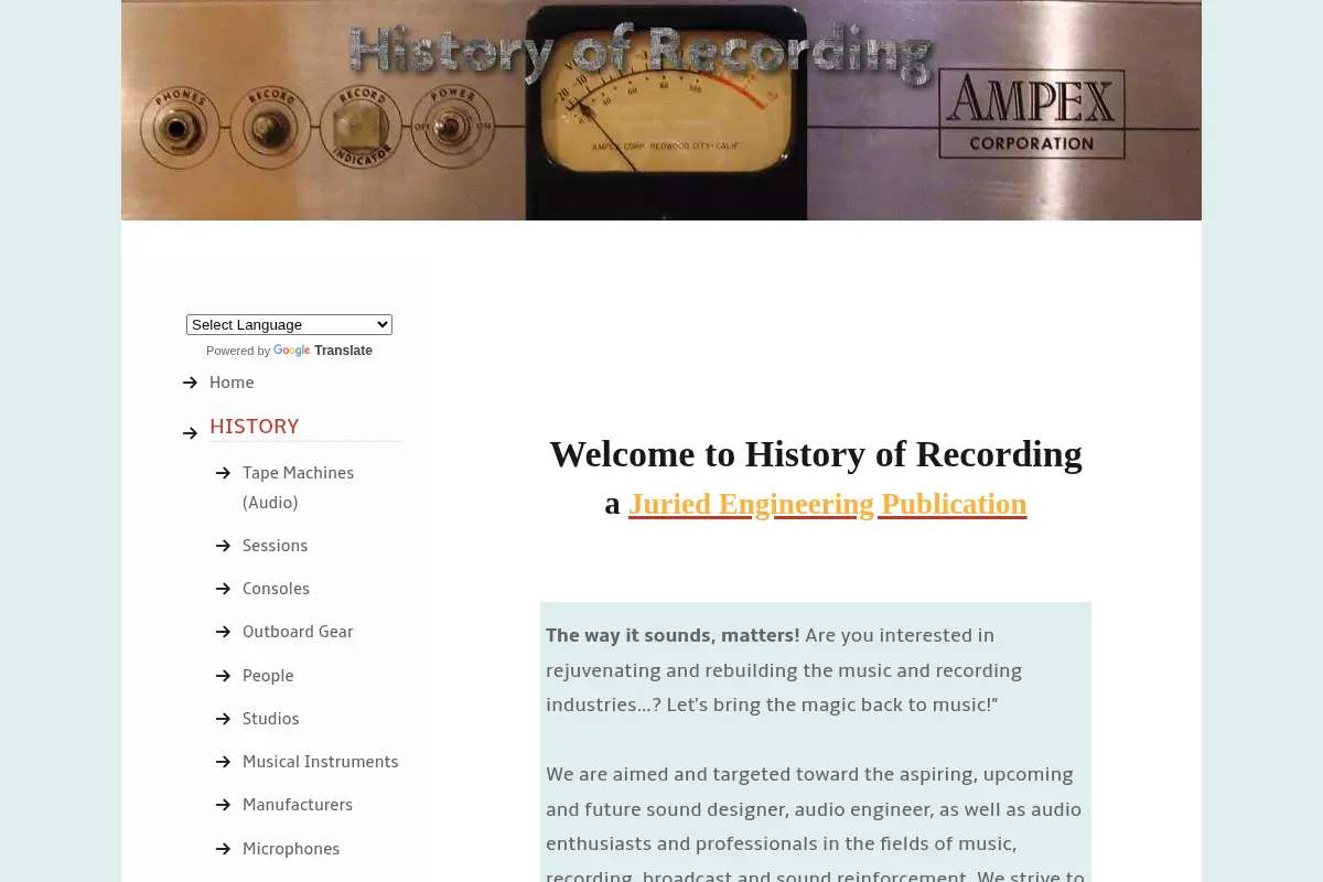 History of Recording