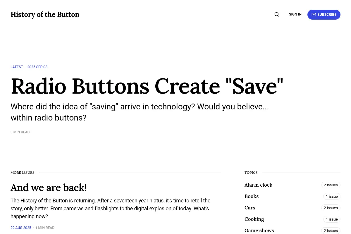 History of the Button