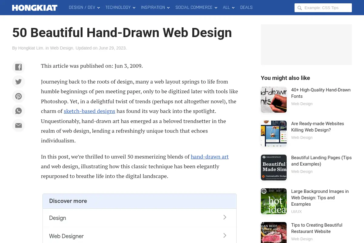 50 Hand-Drawn Web Designs