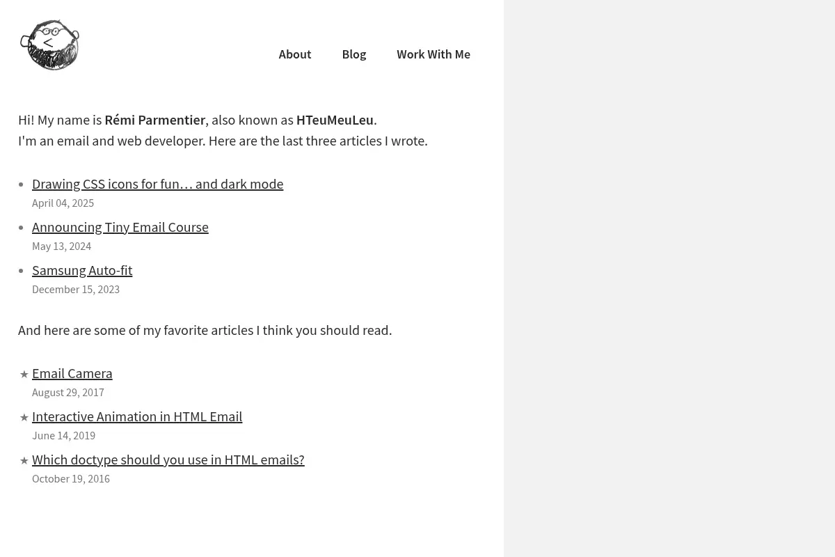 HTeuMeuLeu.com — HTML Email and Web Developer — Rémi Parmentier