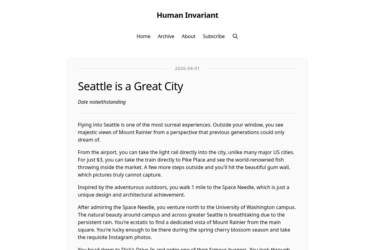 Human Invariant