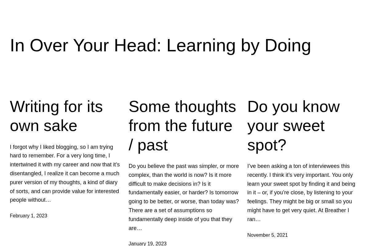 In Over Your Head
