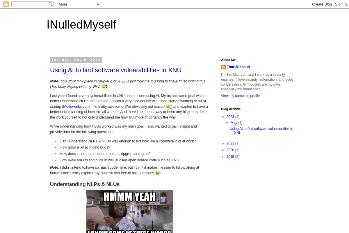INulledMyself: Security for mere mortals