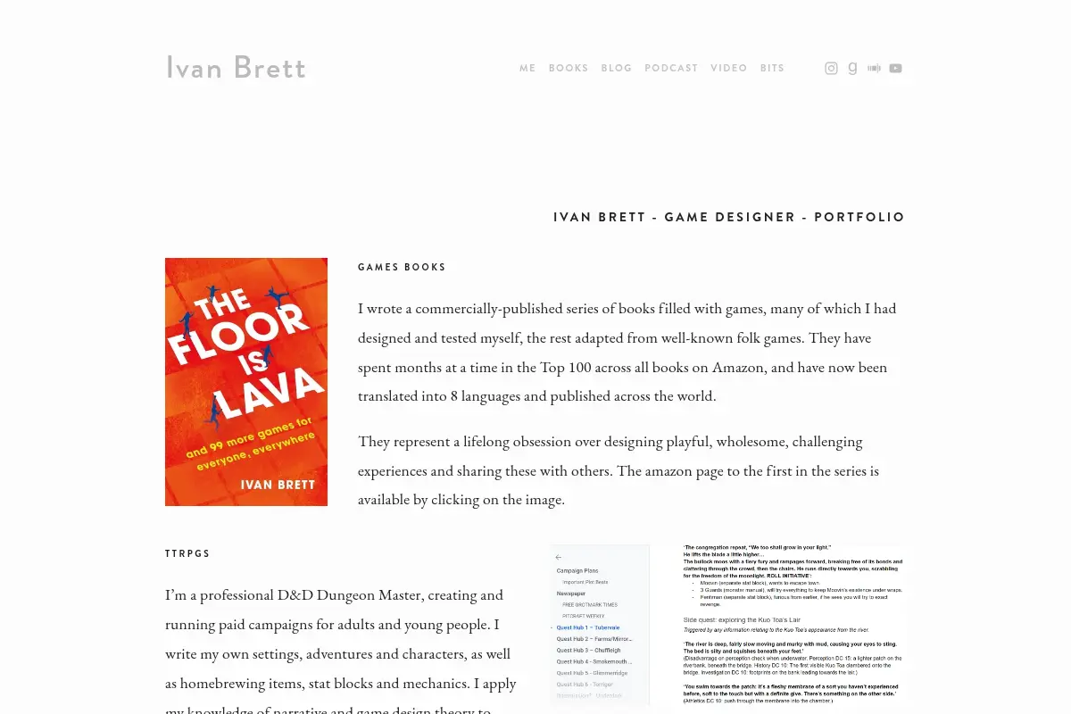 Game Design Portfolio — Ivan Brett