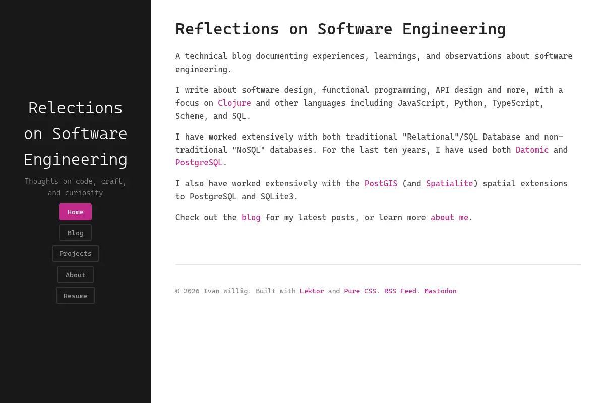 Reflections on Software Engineering