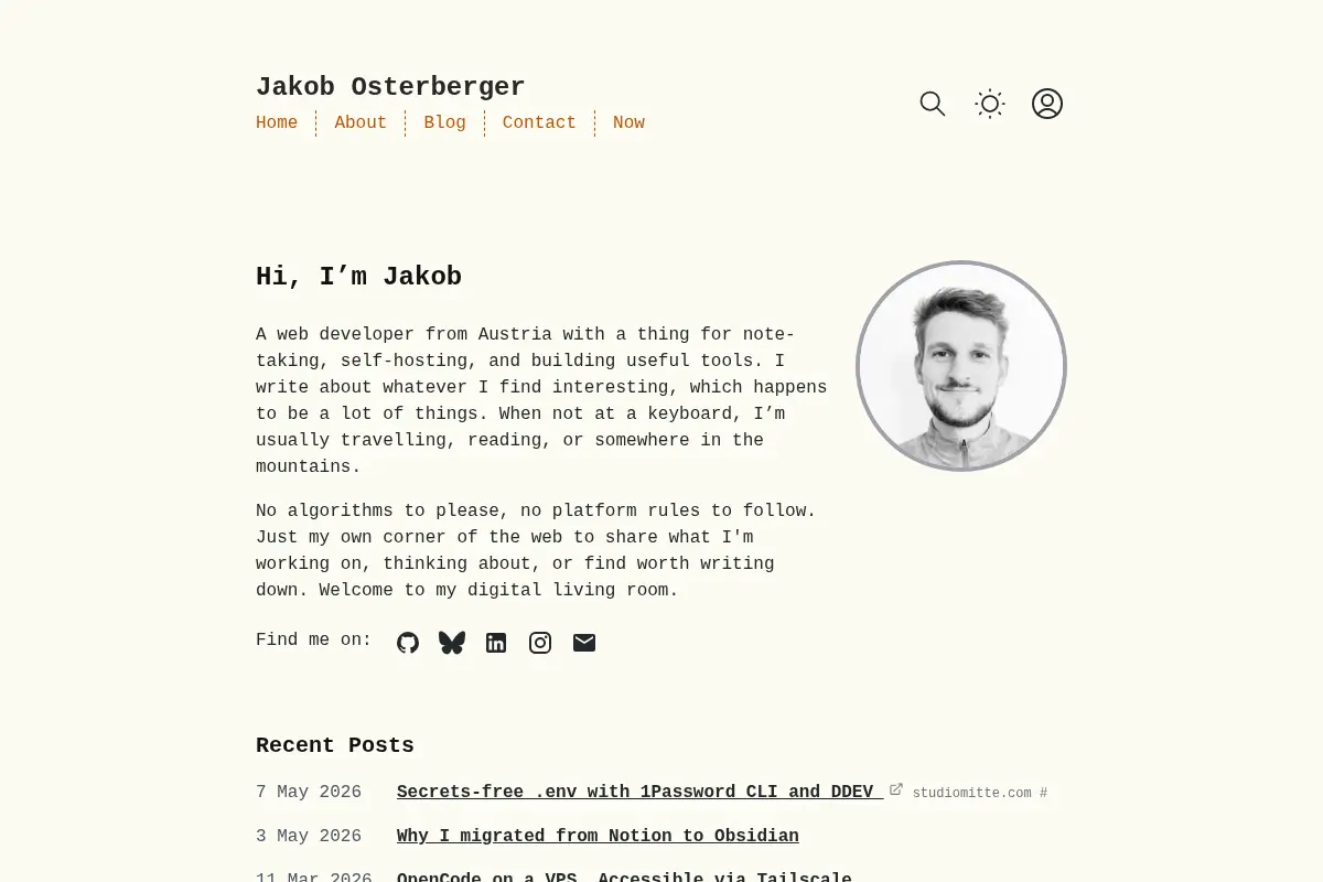 Web Developer & Note-Taking Enthusiast • Jakob Osterberger