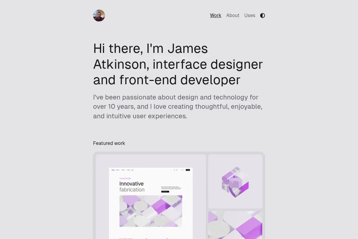 James Atkinson - Interface Designer