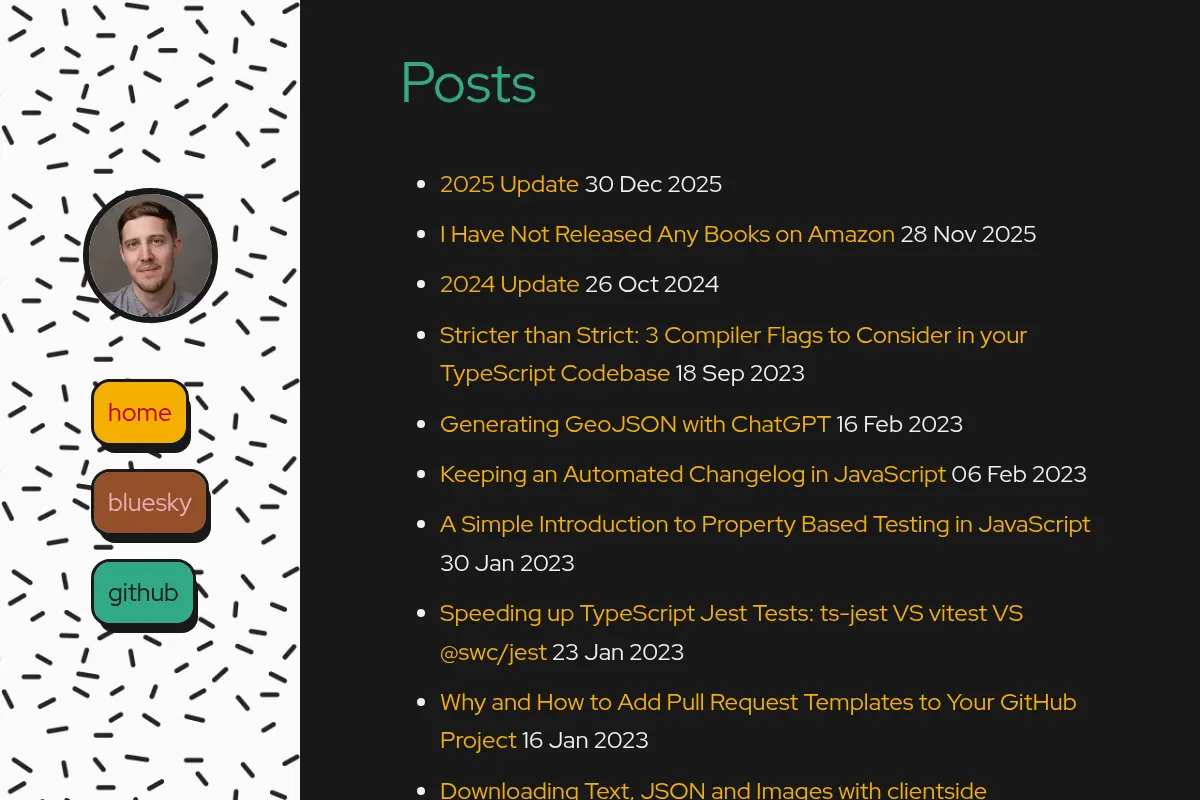 James's code and geo musings