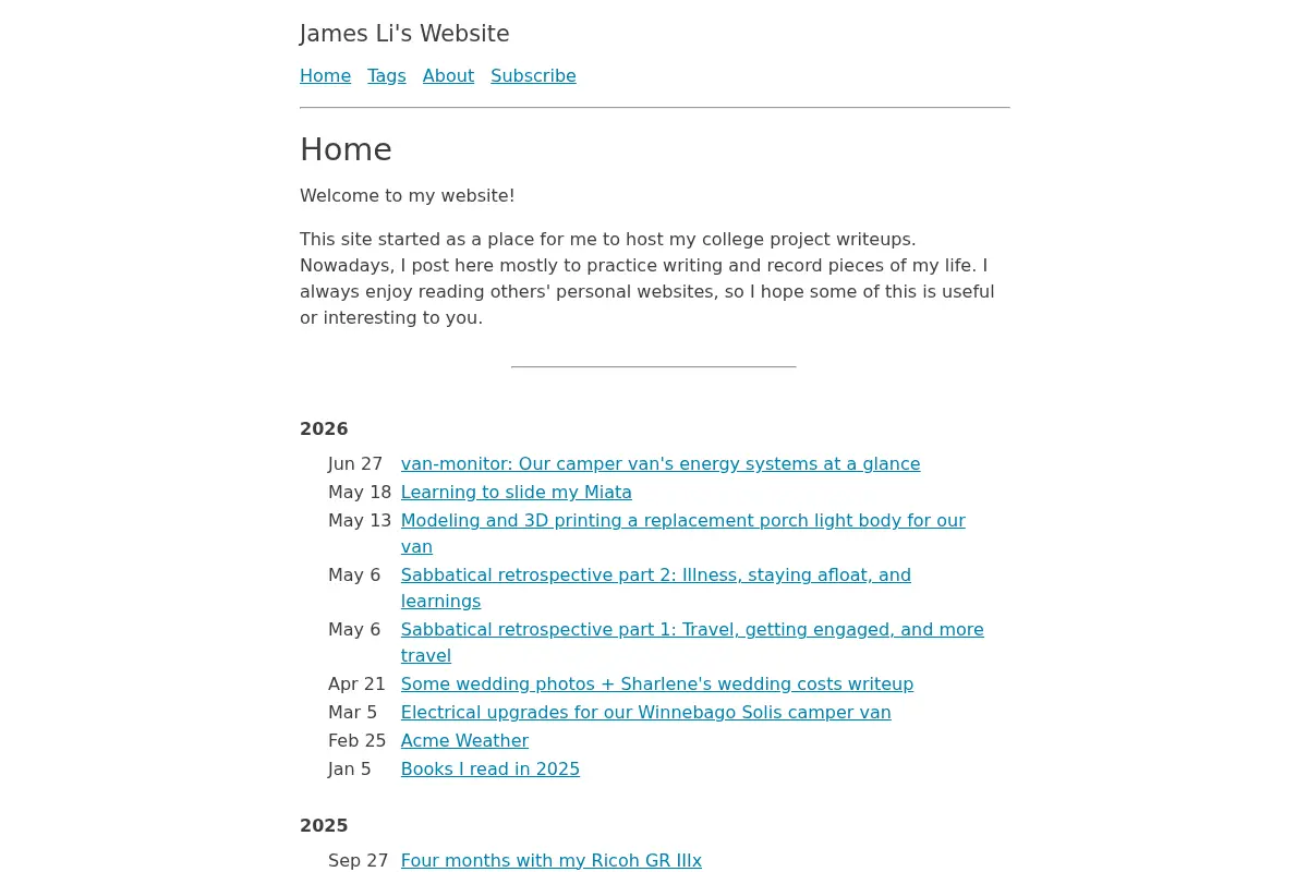 James Li's Website