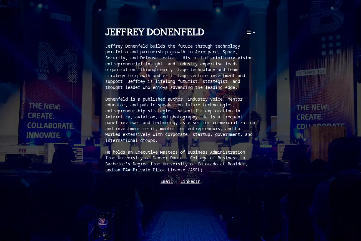 Jeffrey Donenfeld – Explorer | Technologist | Educator