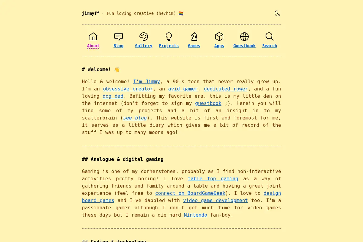 Welcome // jimmyff // a creative & geeky personal blog