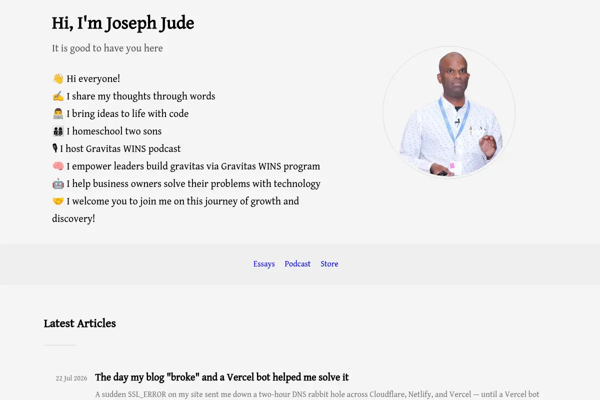 Joseph Jude - Coach • CTO • Podcast Host