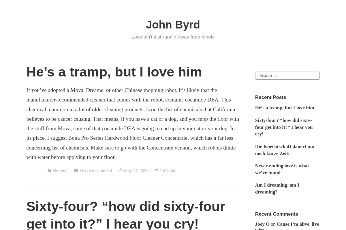 John Byrd - Love ain't just runnin away from lonely