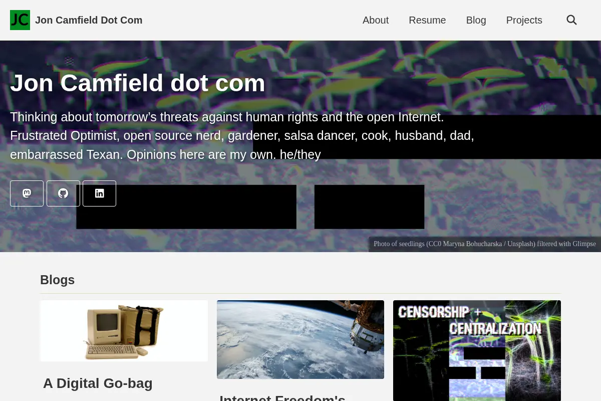Jon Camfield dot com