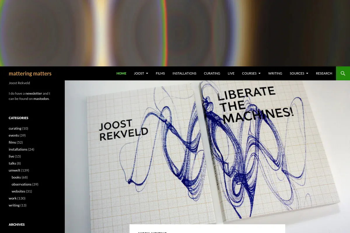 mattering matters | Joost Rekveld