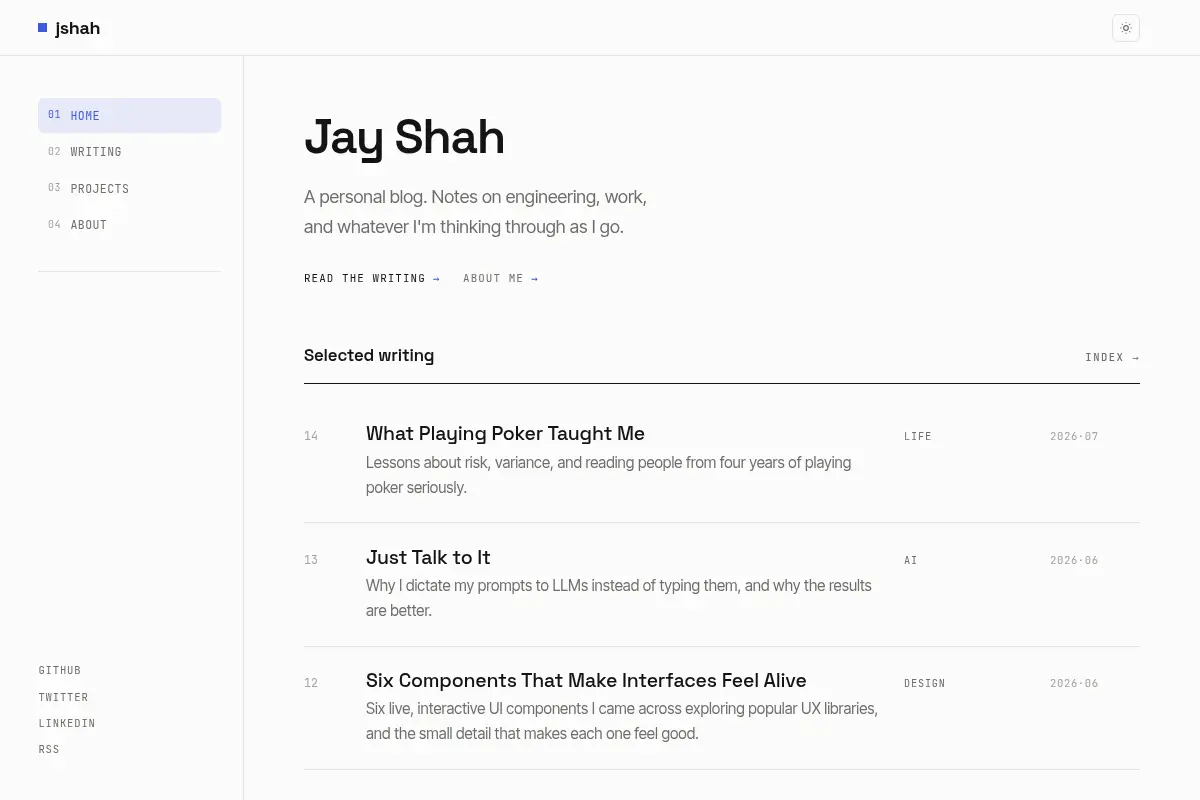 Jay Shah's Personal Blog