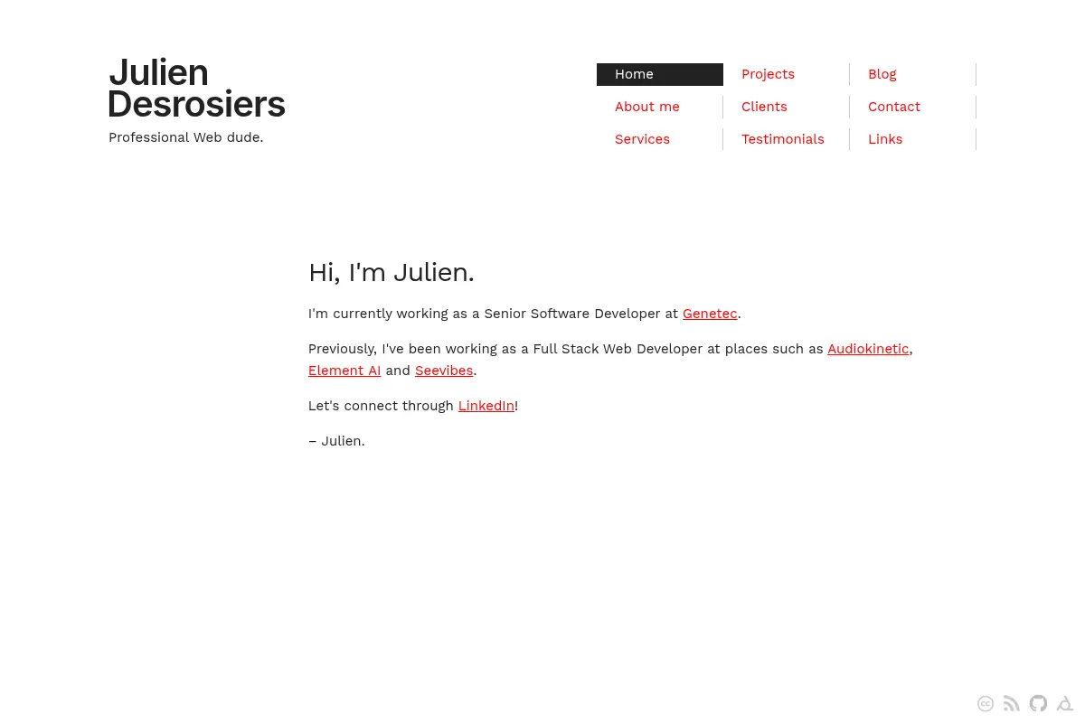 Julien Desrosiers - Professional Web dude