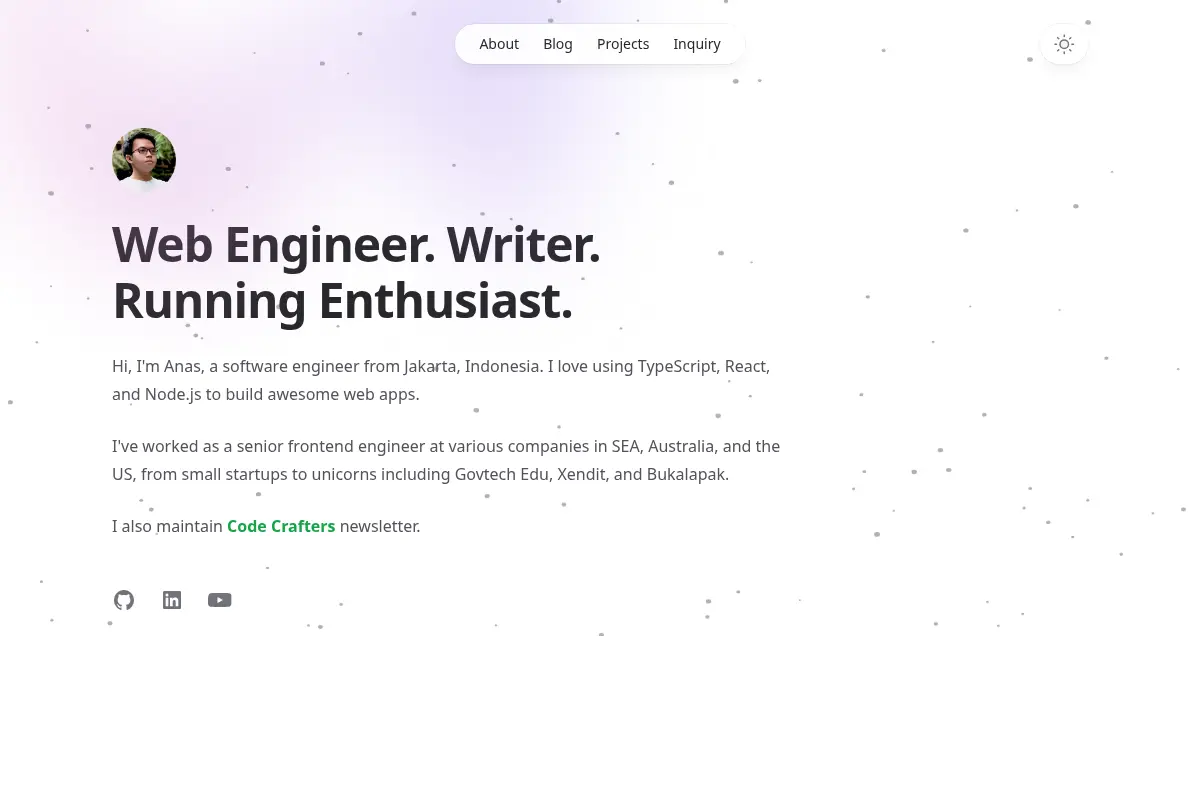 Jurnal Anas - Software developer, builder, and amateur writer