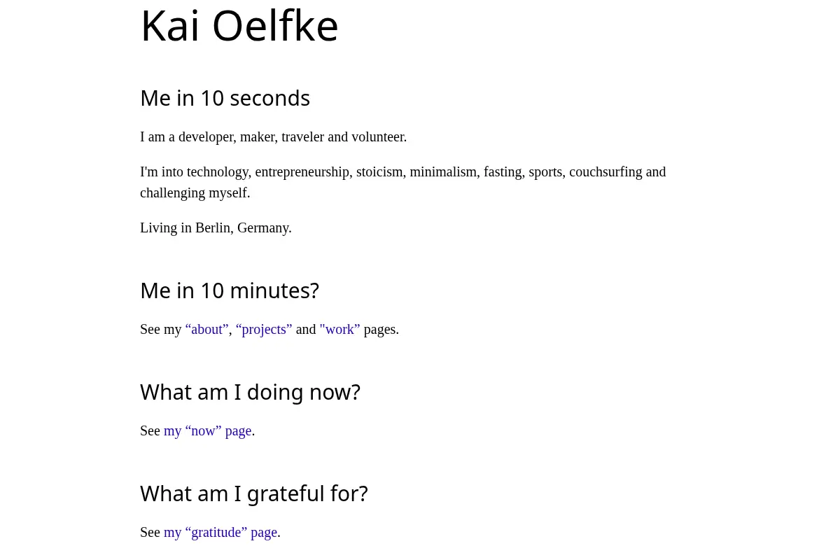 Kai Oelfke's website