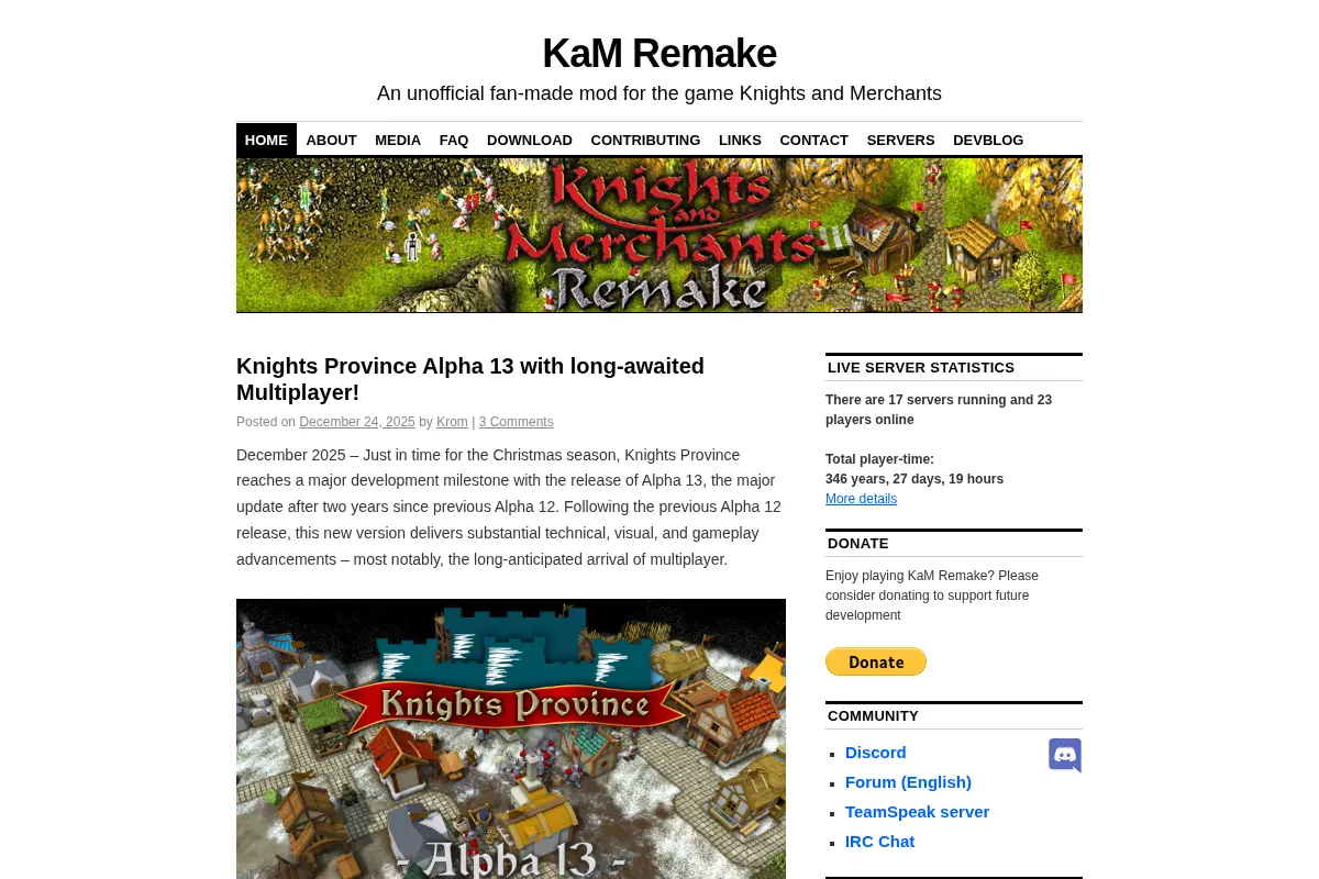 KaM Remake – Knights and Merchants Remake