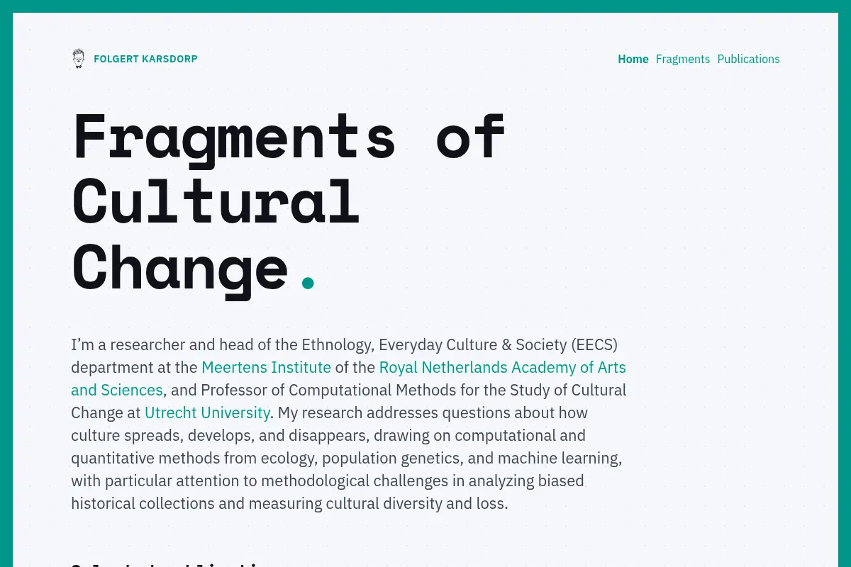 Fragments of Cultural Change