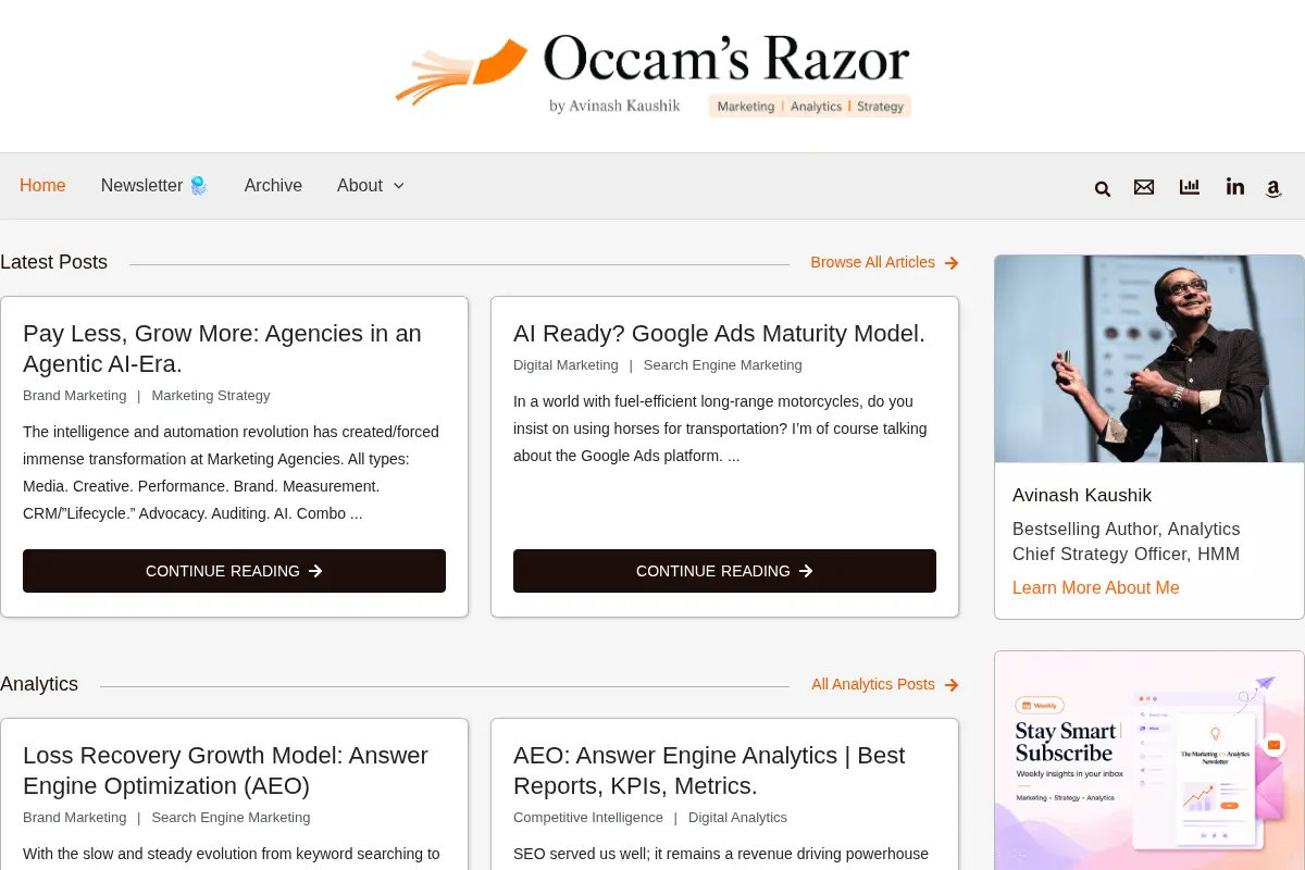 Occam's Razor by Avinash Kaushik