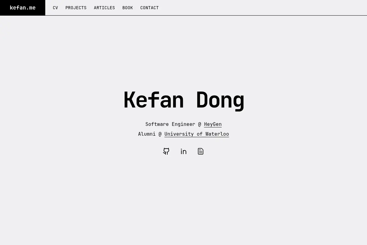 Kefan Dong's Personal Website