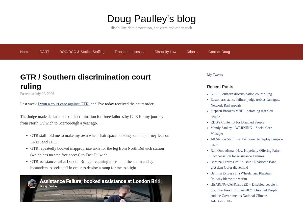Doug Paulley's blog – disability, data protection, activism and other such