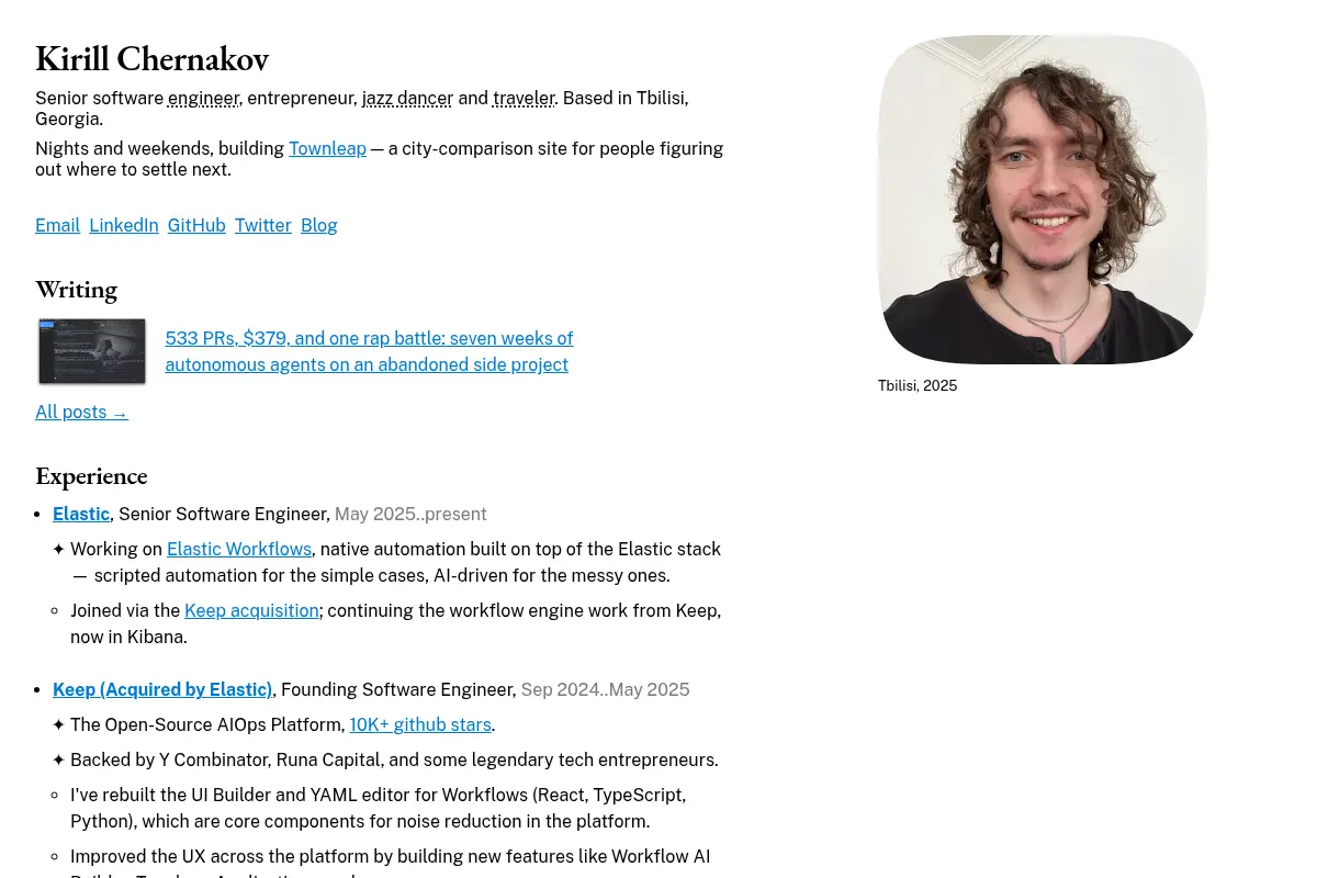 Kirill Chernakov — Senior software engineer, entrepreneur and jazz dancer