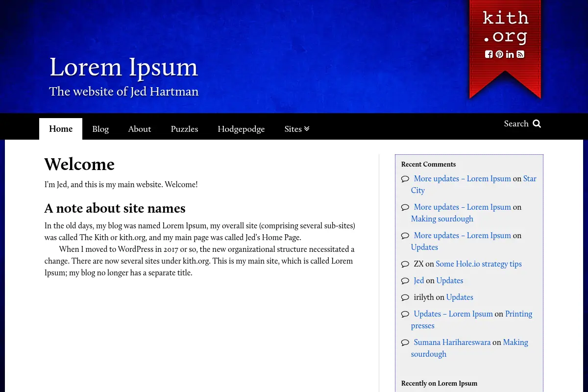 Lorem Ipsum – The website of Jed Hartman
