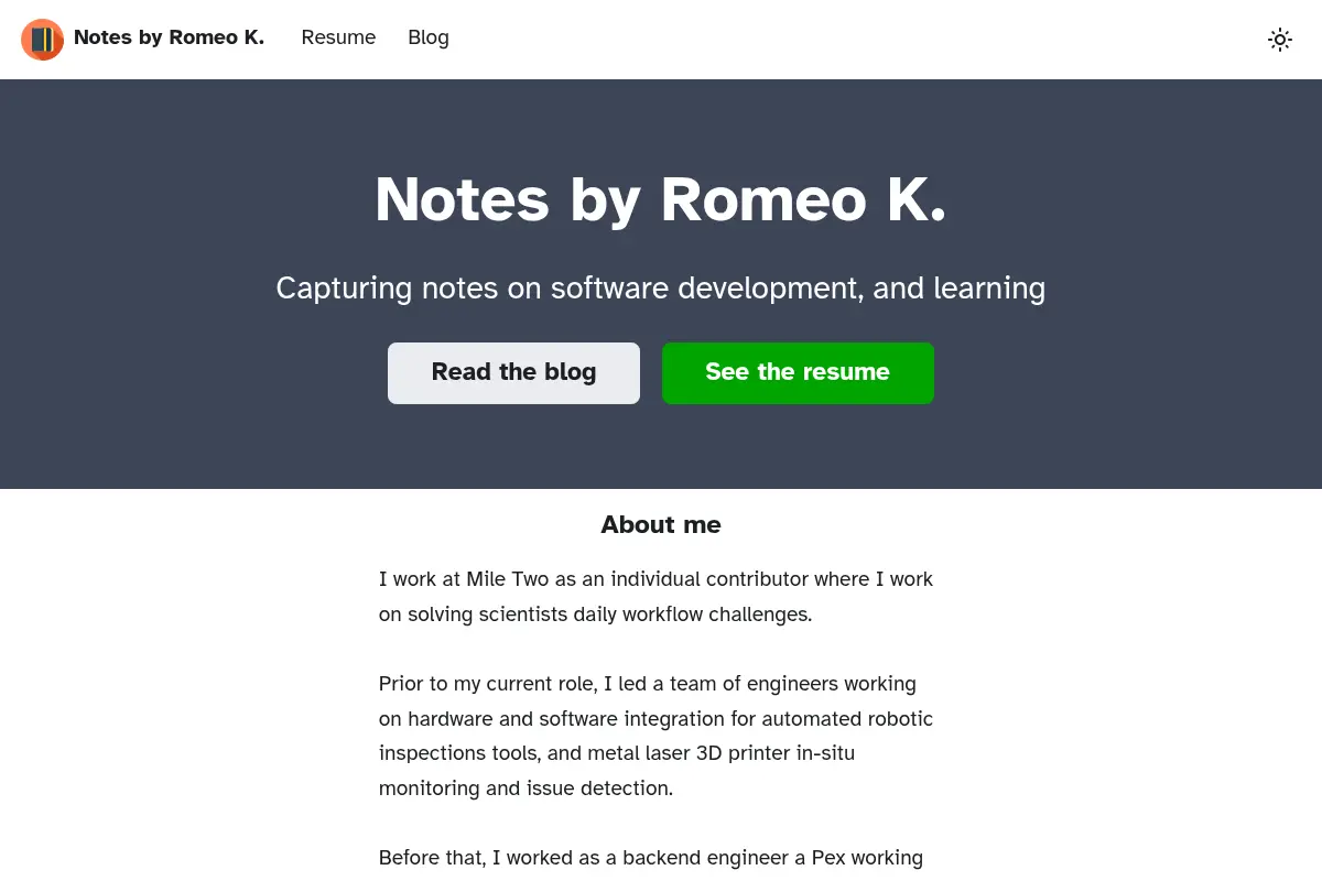 Notes by Romeo K.