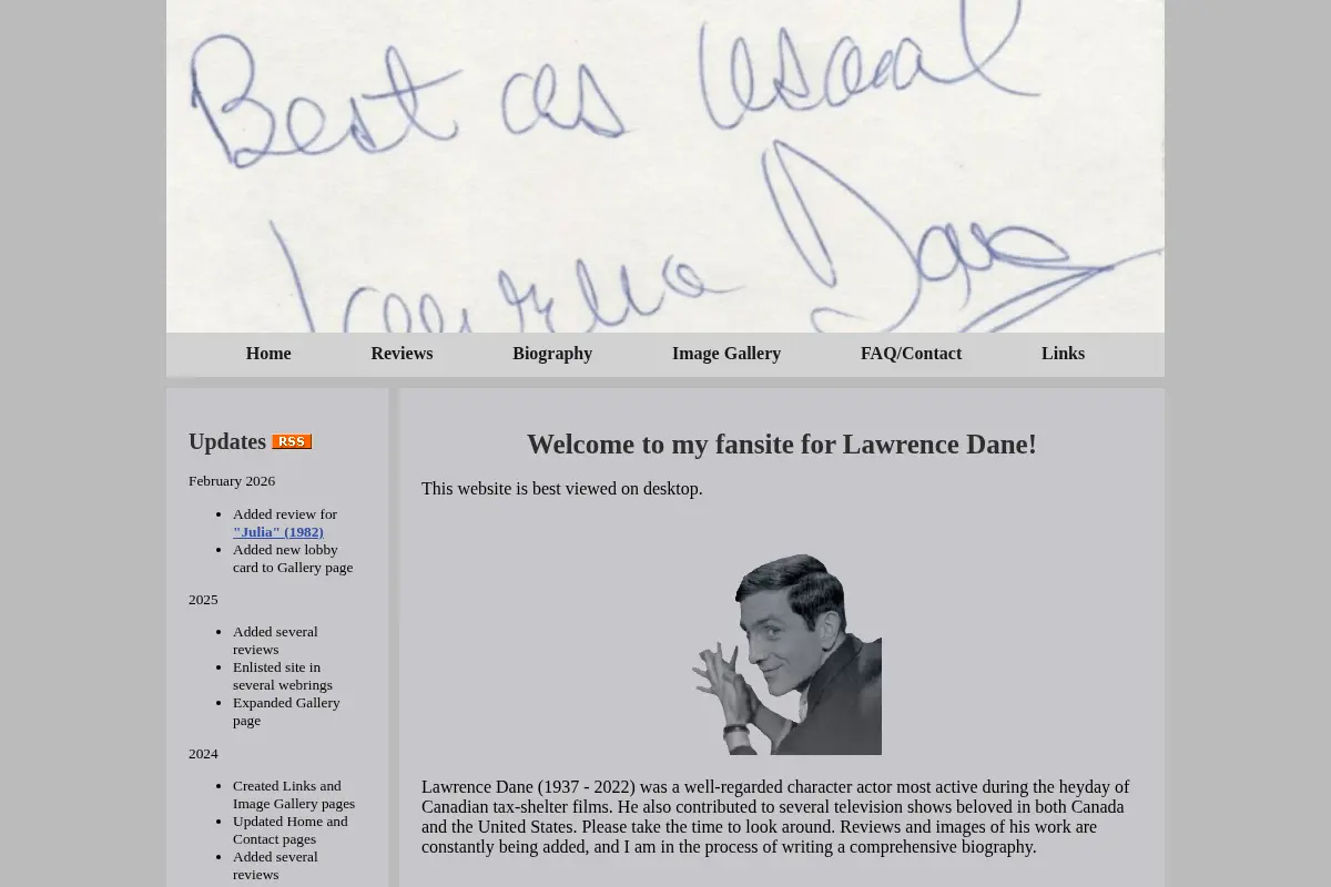 The Lawrence Dane Fansite