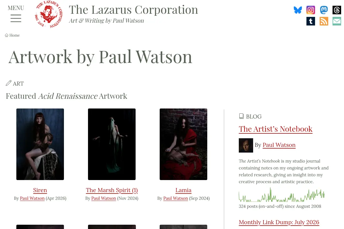 The Lazarus Corporation: Art and Writing by Paul Watson