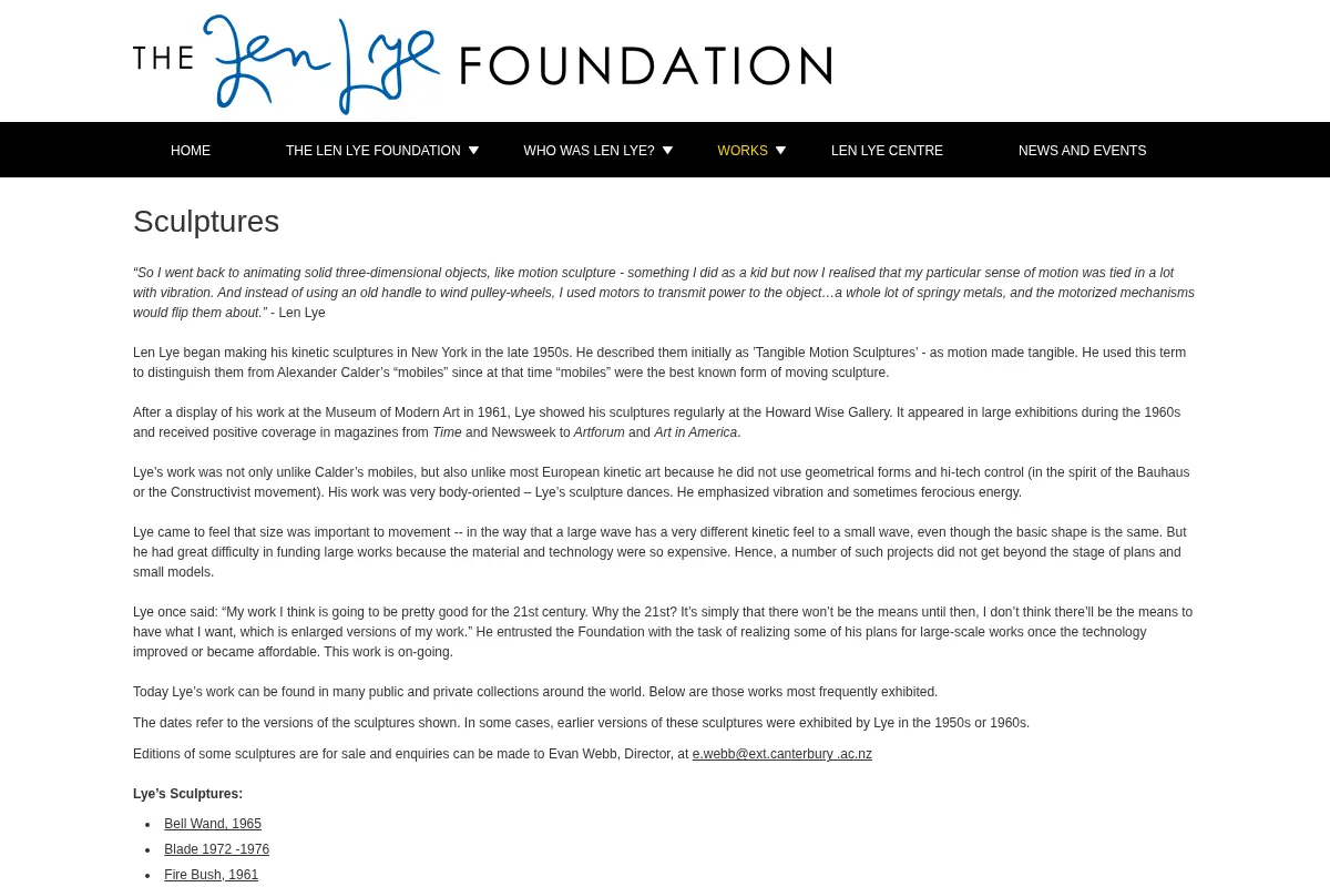 The Len Lye Foundation - Sculptures