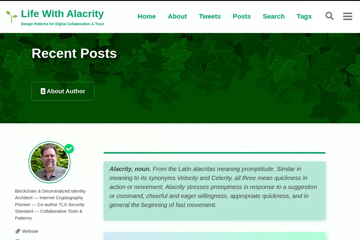 Life With Alacrity