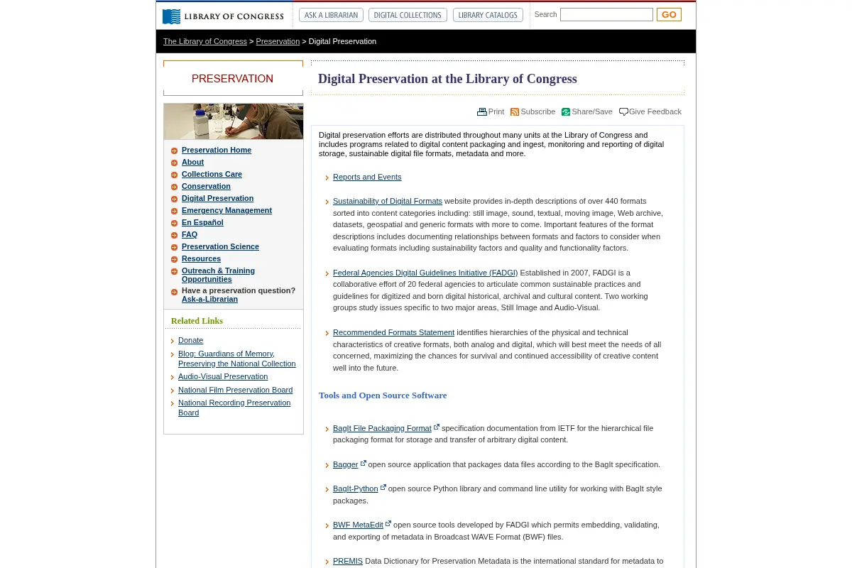 Digital Preservation at the Library of Congress