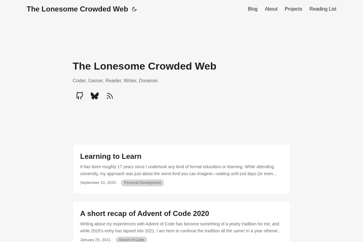 The Lonesome Crowded Web