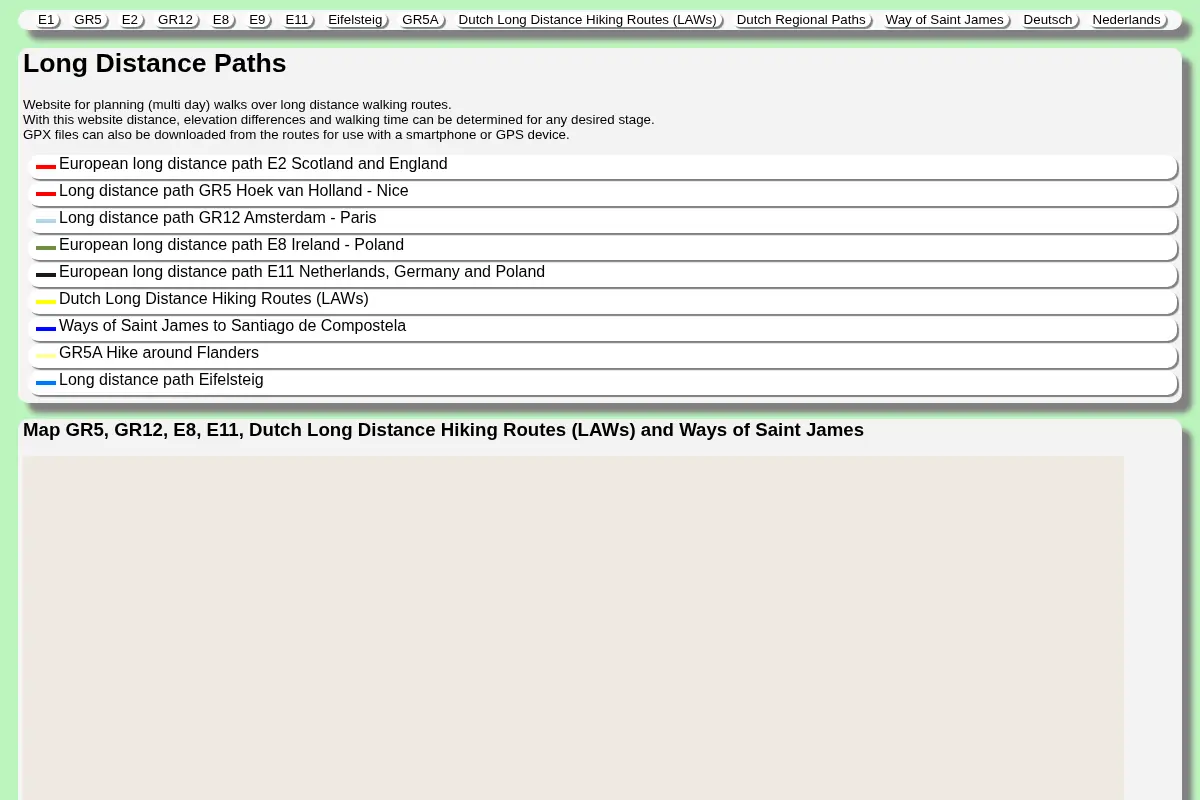 European Long Distance Paths Website