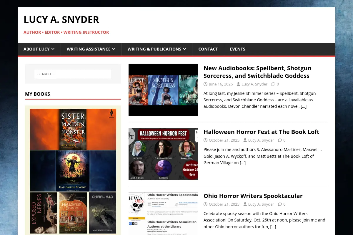 Lucy A. Snyder – Author • Editor • Writing Instructor