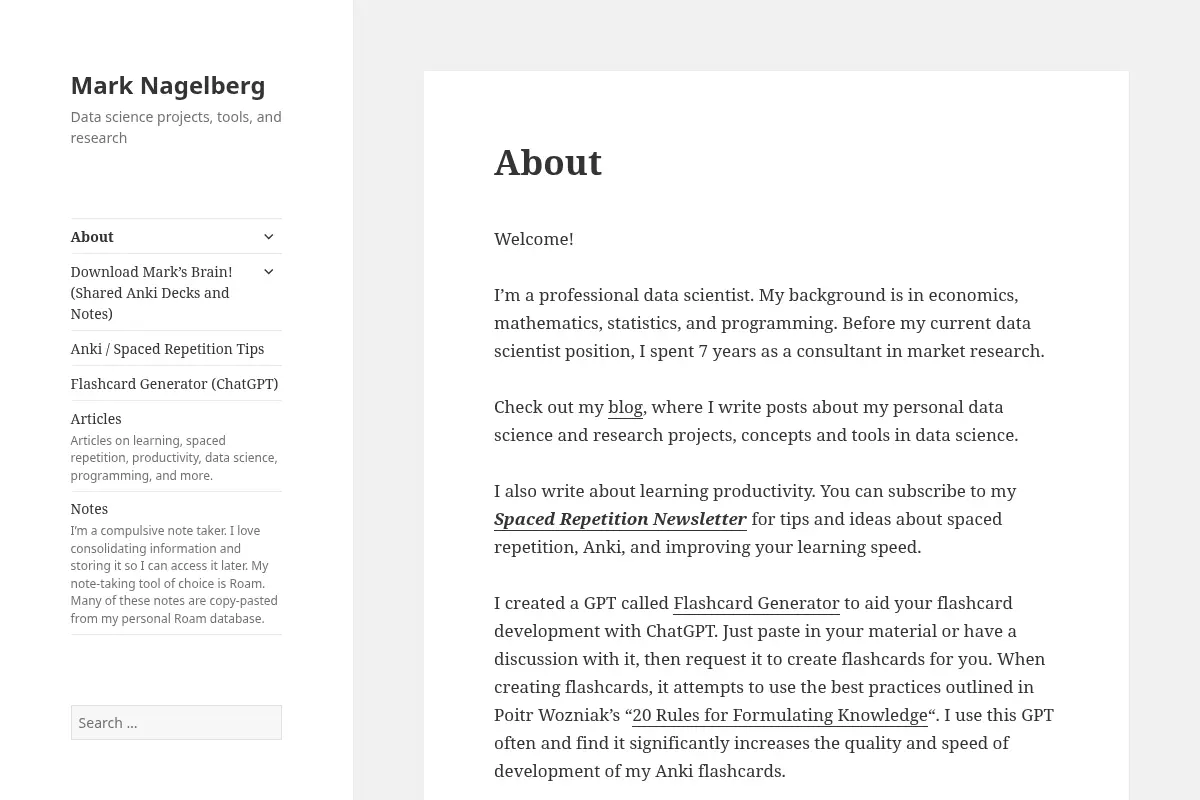 Mark Nagelberg – Data science projects, tools, and research