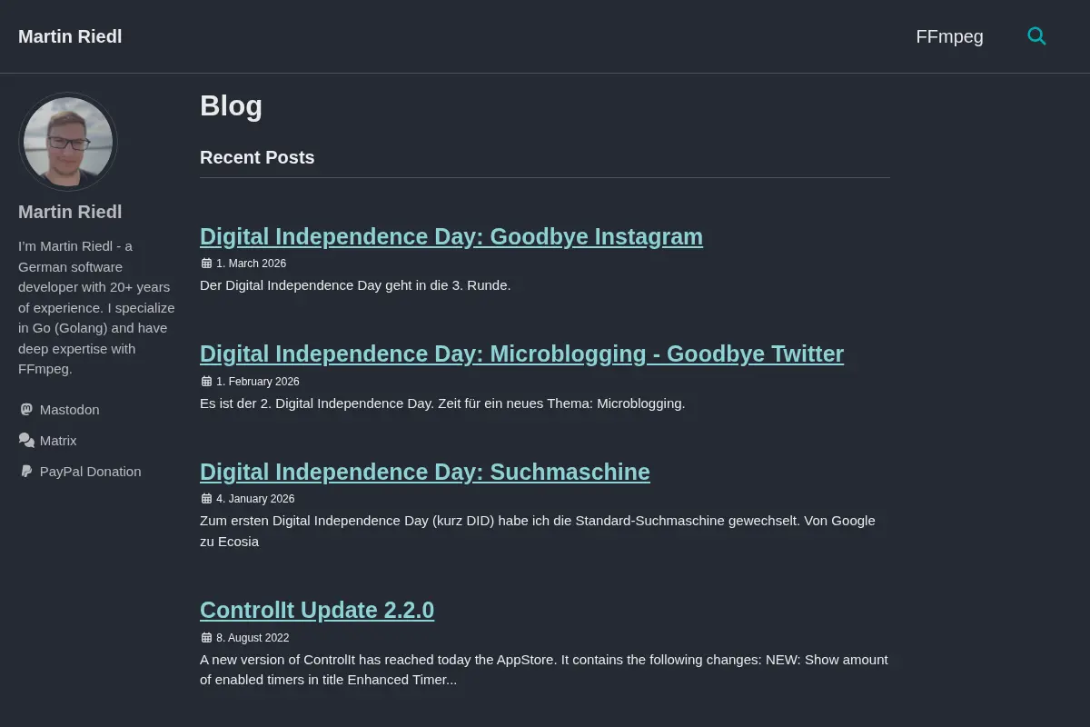Blog - Martin Riedl