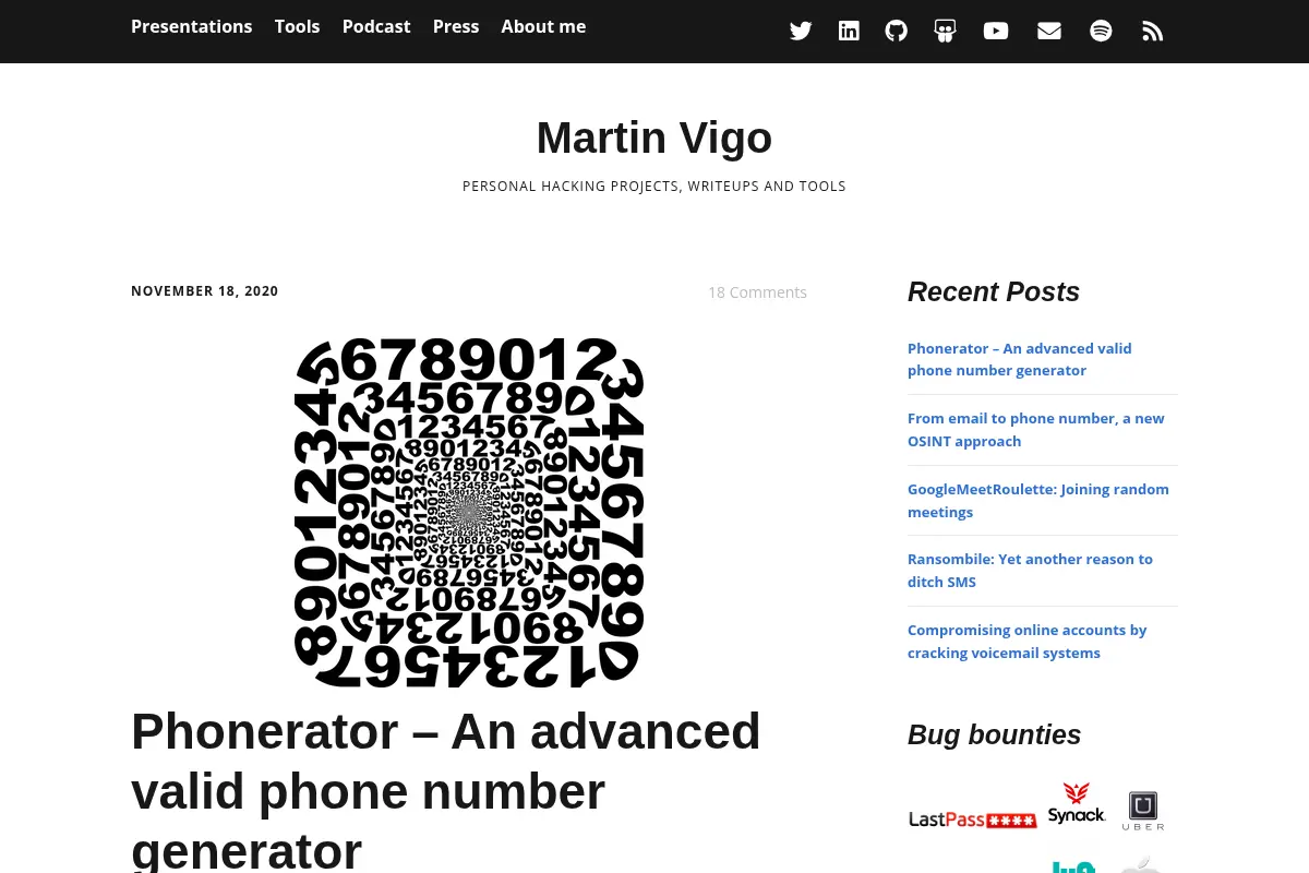 Martin Vigo - Personal hacking projects, writeups and tools