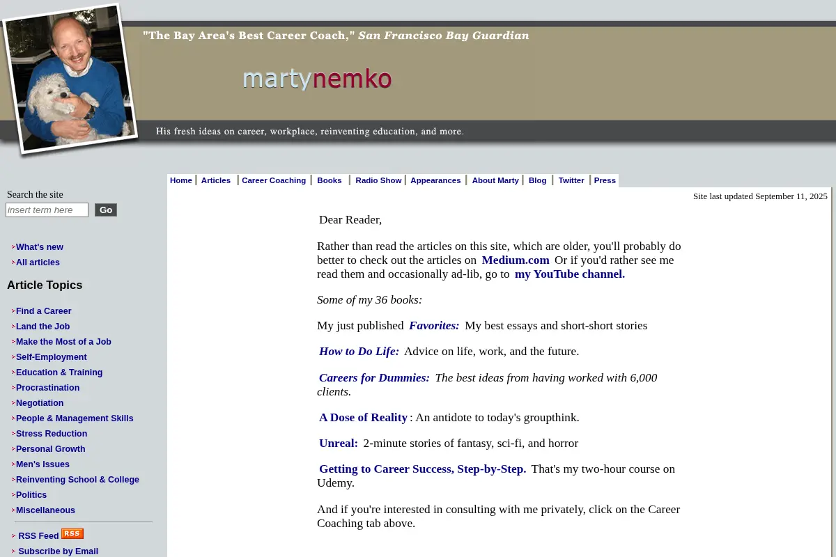 Career Advice, Education Advice, Life Advice by Marty Nemko
